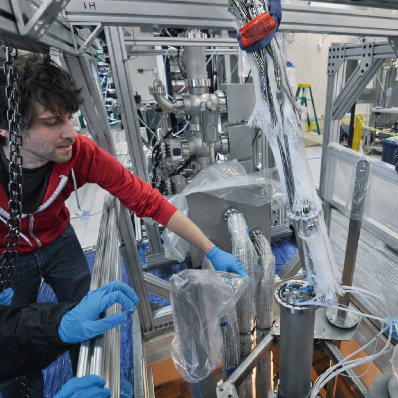 James Verbus working on the LUX dark matter detector
